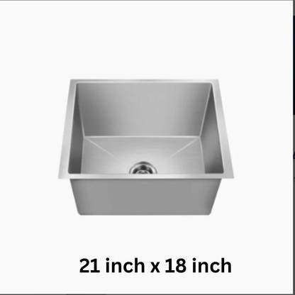 NIRALI Kitchen Sink Square Molly 21" x 18" x 9" Inch | 535 mm x 460 mm |Sharp, Sleek & Futuristic Designs| Premium Kitchen Sinks Vessel Sink