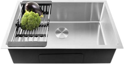 Fossa 24"X18"x10" Inch Single Bowl Premium Handmade Kitchen Sink Matte Finish FS-04R Top Mount