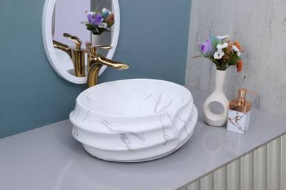 MAHISRE Luxurious Beutyfull Table Top Bathroom Sink (18 x 15 x 6.5 Inch) BA3405 Table Top Basin