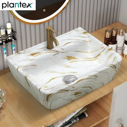 Plantex Ceramic Wash Basin for Bathroom/Bathroom Sink/Washbasin for Home/Hotel (MS-2320) Table Top Basin