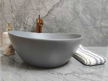 NEXGEN (17*14*6) INCH CERAMIC DESIGNER WASH BASIN / (42*36*16) CM VERY CLASSIC STEEL GREY MATT FINISH CERAMIC DESIGNER WASH BASIN / Table Top Basin