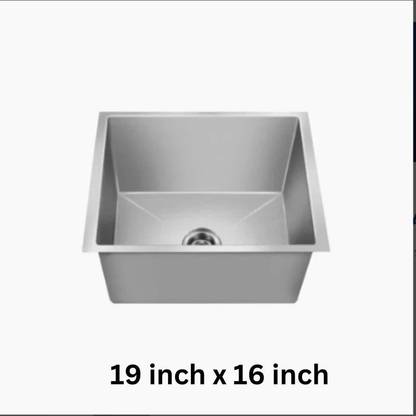 NIRALI Kitchen Sink Square Molly 19" x 16" x 8" Inch | 480 mm x 410 mm |Sharp, Sleek & Futuristic Designs| Premium Kitchen Sinks Vessel Sink