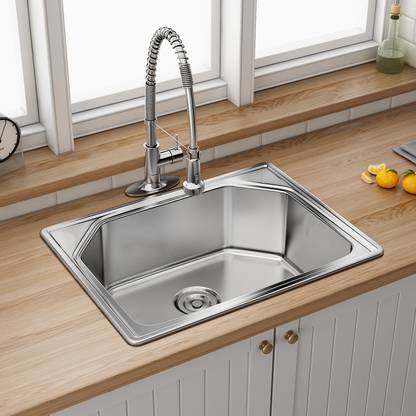 MESSINA Matte Finish Handmade 24X18X10 Kitchen Sink With Waste Coupling Vessel Sink  (SILVER) at Rs. 1170