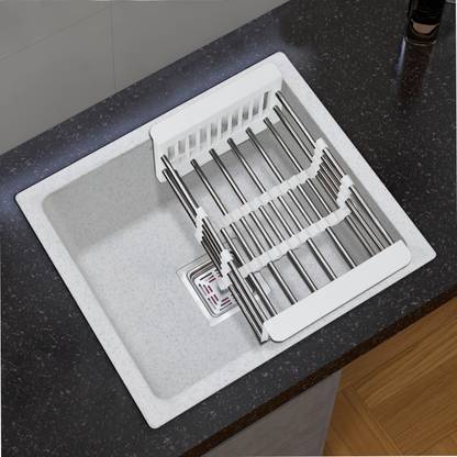 Plantex Granite Quartz Single Bowl Kitchen Sink with Real Stone Finish (18 x 16 inches) APS-2023 Under Counter Basin