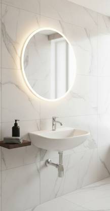 Bhagwati Enterprise (40*32*14) cm very beautiful white color ceramic wall hung basin (40*32*14) cm very beautiful white color ceramic wall hung basin Wall Hung Basin