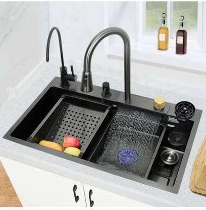 frc 304 grade waterfall kitchen sink with multiple functions size 30x18' 30x18" waterfall kitchen sink Vessel Sink