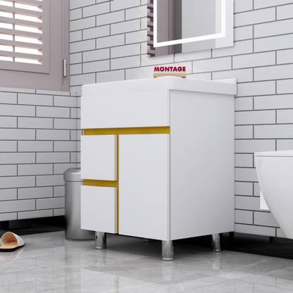 MONTAGE Washbasin Cabinet with Ceramic Sink Water Resistance Material 2 Drawer Storage DMS00092 Under Counter Basin