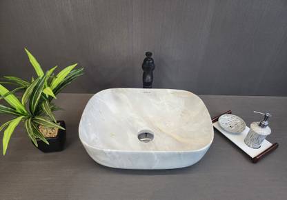 DELTA Premium Designer Ceramic Wash Basin(M70) with Waste Pipe & Coupling set (18x13x5)(M70) Table Top Basin