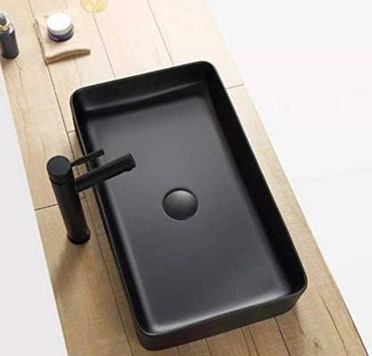 NEXIS DESIGNER COUNTER W.ASH BASIN (24x14x5 matt FINISH) 24x14 Black Matt Table Top Basin