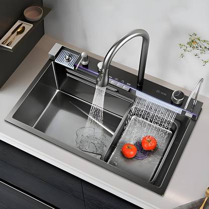 ÖCICH DIGITAL KITCHEN SINK MASTER[PIANO BLACK] [DIGI SERIES- 02] 30"*18" {HEAVY}SS-304 KITCHEN SINK [KITCHEN BASIN] SINK [MODULAR KITCHEN SINK WORKSTATION] DISH WASHER Vessel Sink