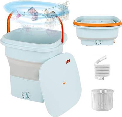 Gney 12L Portable Washing Machine, Mini Foldable Washing Machine with Drain Basket Washing Machine Dryer Lint Filter