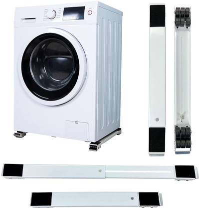 FLIPXEN Heavy Duty Adjustable Multifunction Metal Stand/Trolley with Wheels Washing Machine Dryer Lint Filter