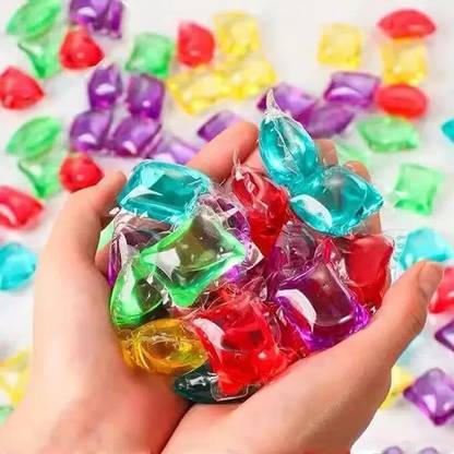 HIRVA 100 PCS Laundry Liquid Portable Gel Stains Capsules Lemon Detergent Pod