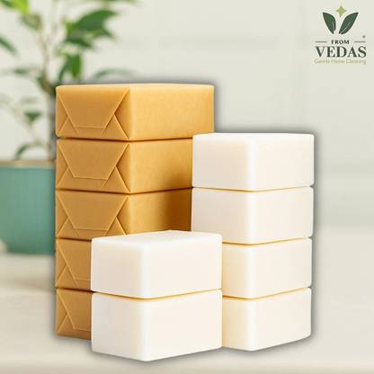 fromvedas Natural White Detergent Bar Soap, Value Pack Detergent Bar