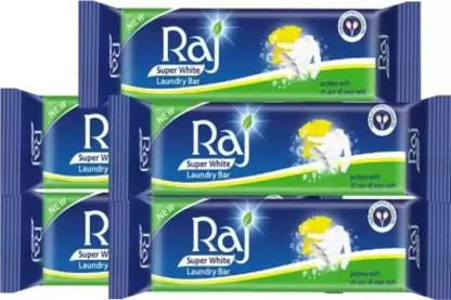 RAJ Super white laundry soap## pack of 5 (5*125) Detergent Bar