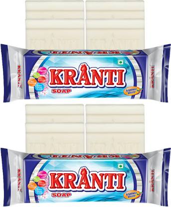 kranti Excel Laundry Soap 1600g|Detergent Bar|Set of 4 in each pack|Pack of 2|800g each Detergent Bar
