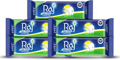 Raj Super White Laundry Soap Bar, 3.5 kg (Pack of 35 x 100g) Detergent Bar