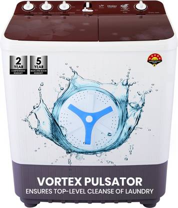 Haier 8 kg Anti Bacterial Vortex Pulsator, 1300 RPM, Softfall Technology, Spray Function, Wash Programs, Magic Filter, Rat Mesh Semi Automatic Top Load Washing Machine Multicolor
