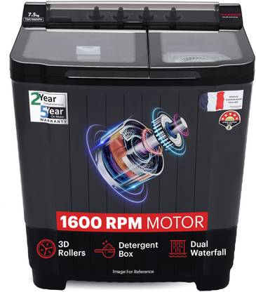 Thomson 7.5 kg 5 Star Aqua Magic Semi Automatic Top Load Washing Machine Black
