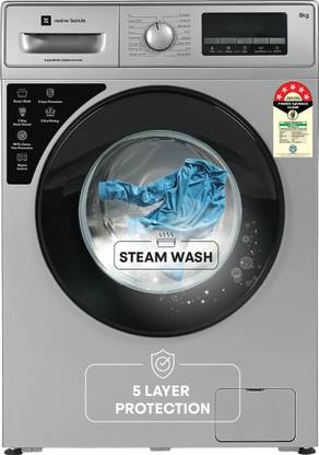 realme TechLife 8 kg In-built Heater with ExpertWash Fully Automatic Front Load Washing Machine with In-built Heater Grey