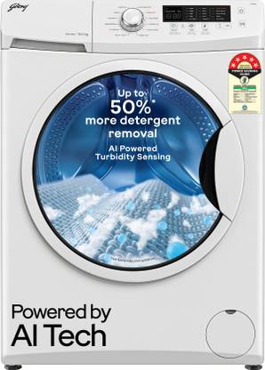 Godrej 8 kg With AI Tech, Steam Wash Fully Automatic Front Load Washing Machine with In-built Heater White