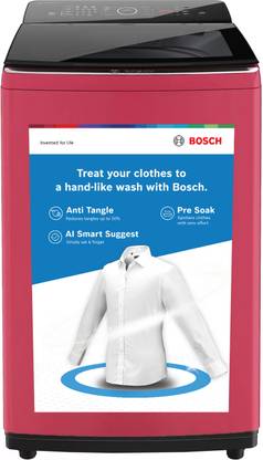 BOSCH 8 kg Fully Automatic Top Load Washing Machine Black, Red