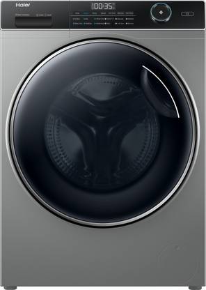 Haier 8 kg Super Drum 525, Puri steam & Refresh Fully Automatic Front Load Washing Machine with In-built Heater Grey