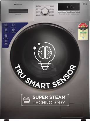 MOTOROLA 8 kg Digital Inverter, Super Steam Technology with In-built Heater Grey (MTFL805NHNJG) Fully Automatic Front Load Washing Machine with In-built Heater Grey