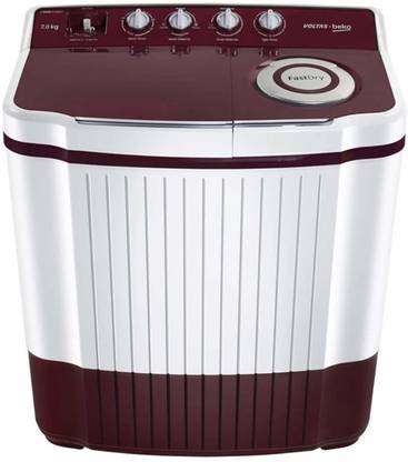 Voltas Beko by A Tata Product 7 kg Semi Automatic Top Load Washing Machine White, Maroon