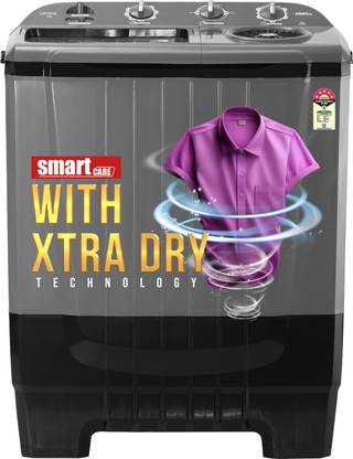 ONIDA 8 kg 5 star Hexafin Pulsator Inbuilt Basket 1450 RPM Semi Automatic Top Load Washing Machine Grey