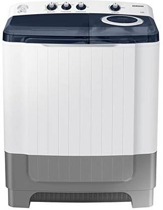 Samsung 8 kg 5 Star Hexa Storm Pulsator Semi Automatic Top Load Washing Machine White, Grey