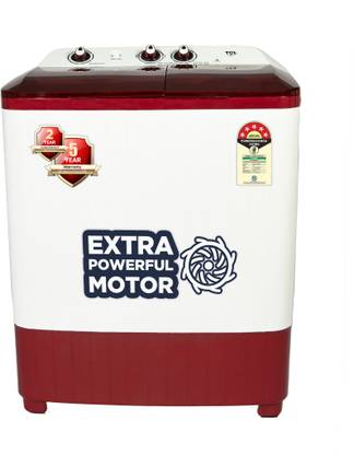 TCL 7 kg 5 Star with Extra Powerful Motor Lint Filter, Fast Dry Semi Automatic Top Load Washing Machine White