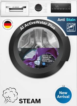 BOSCH 8 kg Fully Automatic Front Load Washing Machine with In-built Heater White