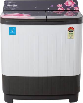 Voltas Beko 8 kg Semi Automatic Top Load Washing Machine Grey, White