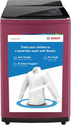 BOSCH 8 kg Fully Automatic Top Load Washing Machine Black, Maroon