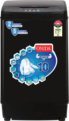 ONIDA 7.5 kg 5 Star Dual Action Pulsator Quadra Scrub Fully Automatic Top Load Washing Machine Black