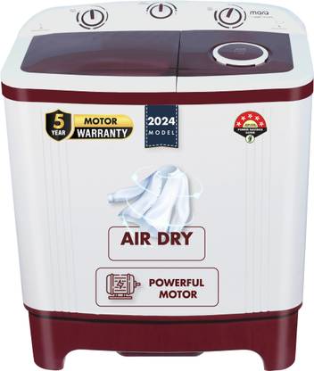 MarQ by Flipkart 6 kg 5 Star Rating Innowash Range Semi Automatic Top Load Washing Machine White, Maroon