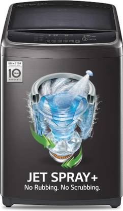 LG 12 kg with Steam and Smart Diagnosis Fully Automatic Top Load Washing Machine with In-built Heater Black