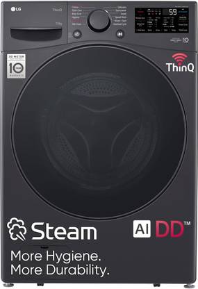 LG 15 kg Fully Automatic Front Load Washing Machine with In-built Heater Black