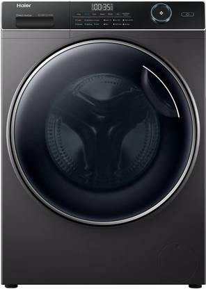 Haier 10.5 kg Fully Automatic Front Load Washing Machine with In-built Heater Black