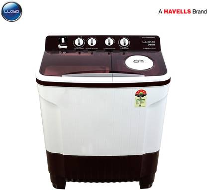 Lloyd by Havells 8 kg 1300 RPM, Soak Function, 3 Wash Programs, Swift Dry, Magic Filter Semi Automatic Top Load Washing Machine Maroon, White
