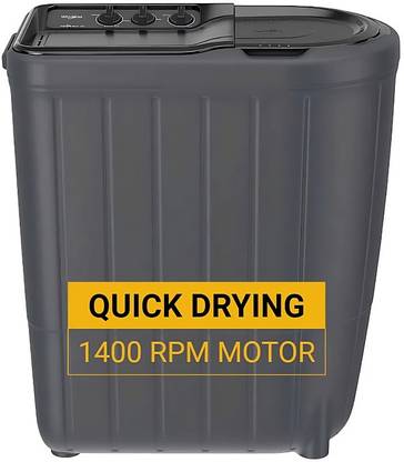 Whirlpool 6.5 kg Magic Clean 5 Star Semi Automatic Top Load Washing Machine Black, Grey