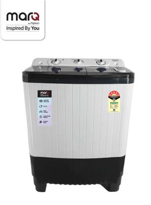 MarQ by Flipkart 7.5 kg 5 Star Rating Semi Automatic Top Load Washing Machine White, Grey