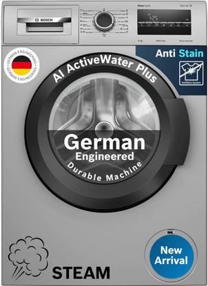 BOSCH 8 kg Fully Automatic Front Load Washing Machine with In-built Heater Grey