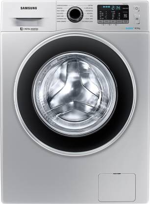 SAMSUNG 8 kg Fully Automatic Front Load Washing Machine with In-built Heater Silver