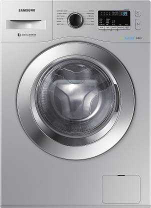 SAMSUNG 6 kg Inverter Fully Automatic Front Load Washing Machine with In-built Heater Silver