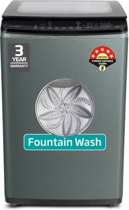 Voltas Beko by A Tata Product 8 kg Eco Wash and Fountain Wash Fully Automatic Top Load Washing Machine Black, Grey