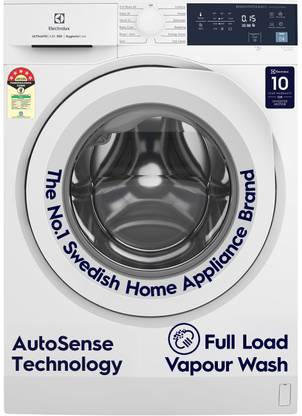 Electrolux 8 kg 5 Star EcoInverter, 40C Vapour Wash,UltimateCare 300 Fully Automatic Front Load Washing Machine White