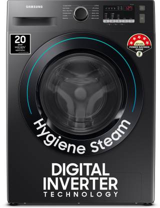 Samsung 9 kg 5 Star, Hygiene Steam Fully Automatic Front Load Washing Machine with In-built Heater Black