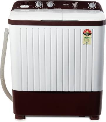 Haier 6.5 kg Semi Automatic Top Load Washing Machine White, Maroon